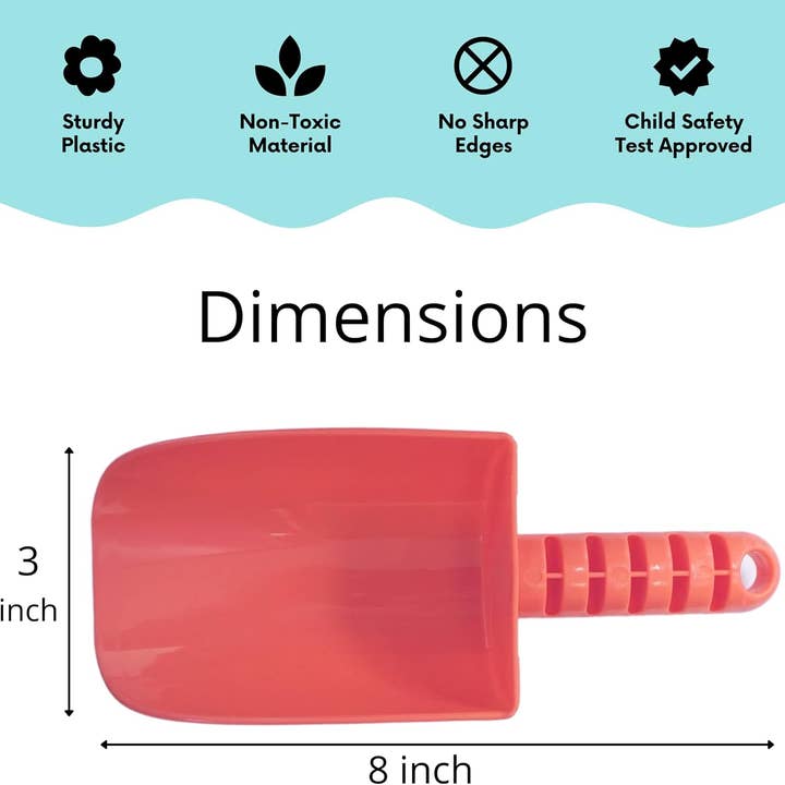 4E's Novelty - Wholesale Toy Set - Kids - 4E’s Novelty 8’’ Plastic Shovels for Kids – 4 Pack Beach & Garden Fun3