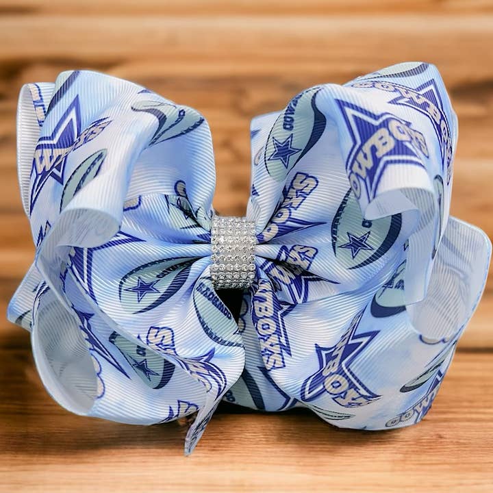 Kids Charm Online - Wholesale Hair Bow - Kids - FOOTBALL PRINTED HAIR BOWS .BW-DSG-930 4PCS/$10