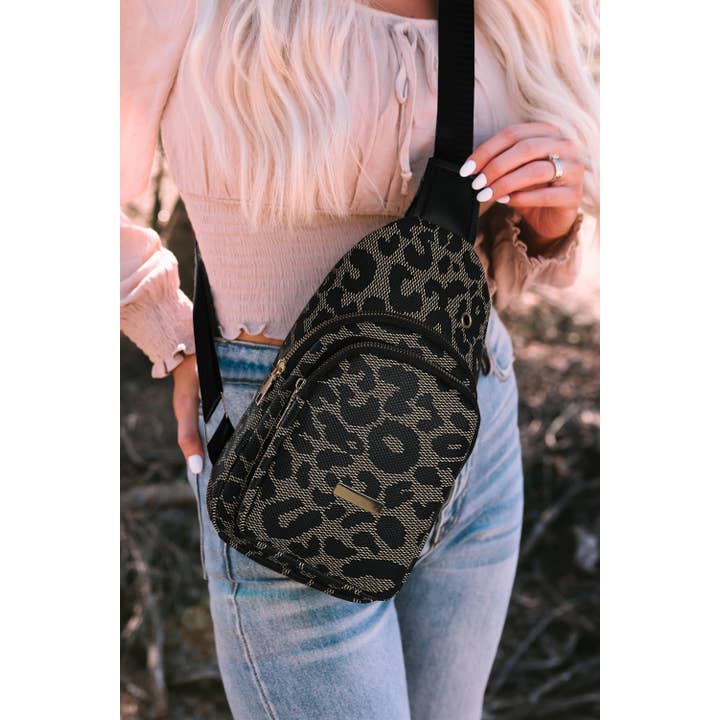 Leopard Print PU Sling Bag for wholesale on Faire