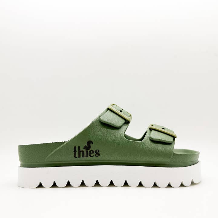 thies 1856 ® Ecofoam Plateau Sandal vegan khaki for wholesale on Faire1