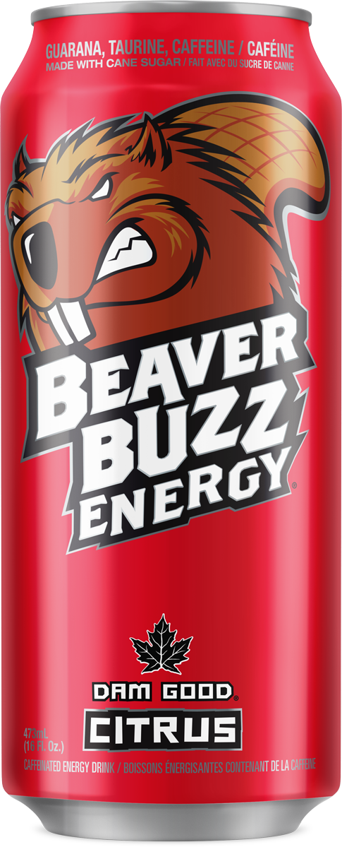 Grandpa Joe's Candy Shop - Wholesale Sports/Energy Drink - Beaver Buzz Citrus Energy, 16 fl oz Can, 12ct0