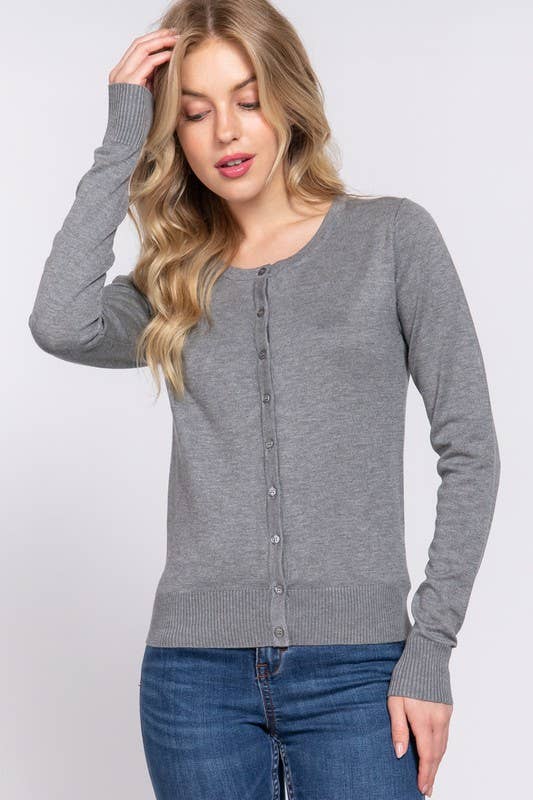 Vanilla Monkey - Wholesale Cardigan - Dames - Trui met lange mouwen en ronde hals en knoopsluiting1