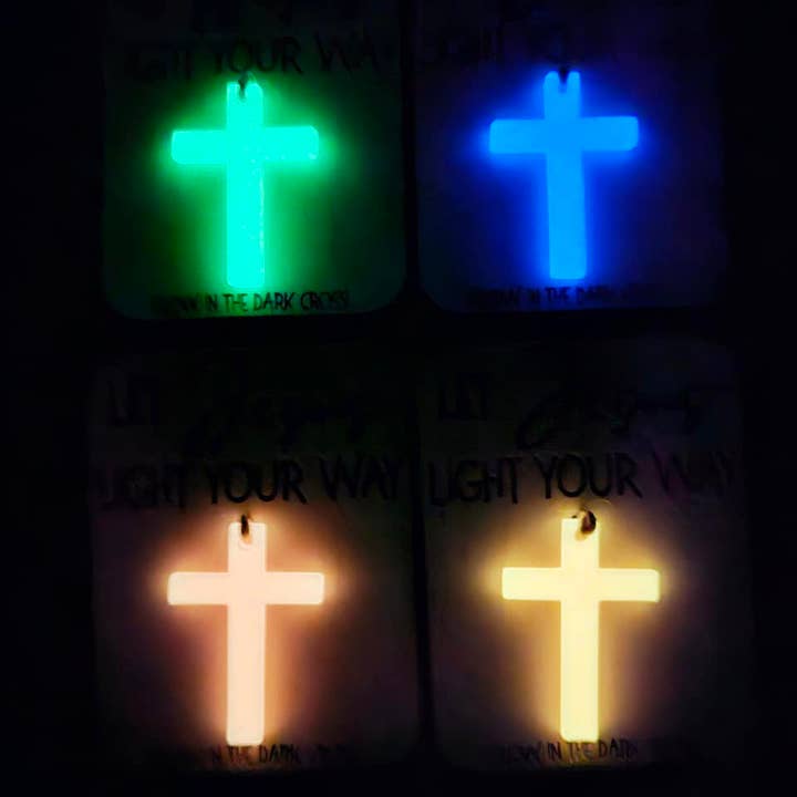 BD Lasers INC. - Wholesale Keychain - Unisex - Glow in the Dark Cross- Let Jesus Light Your Way5