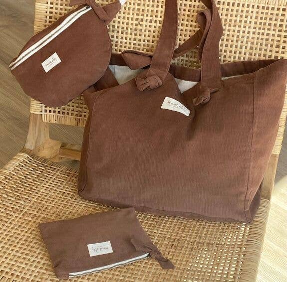 Marcel & Lily – wholesale Tote bag – Women's – Velvet tote bag - chestnut2