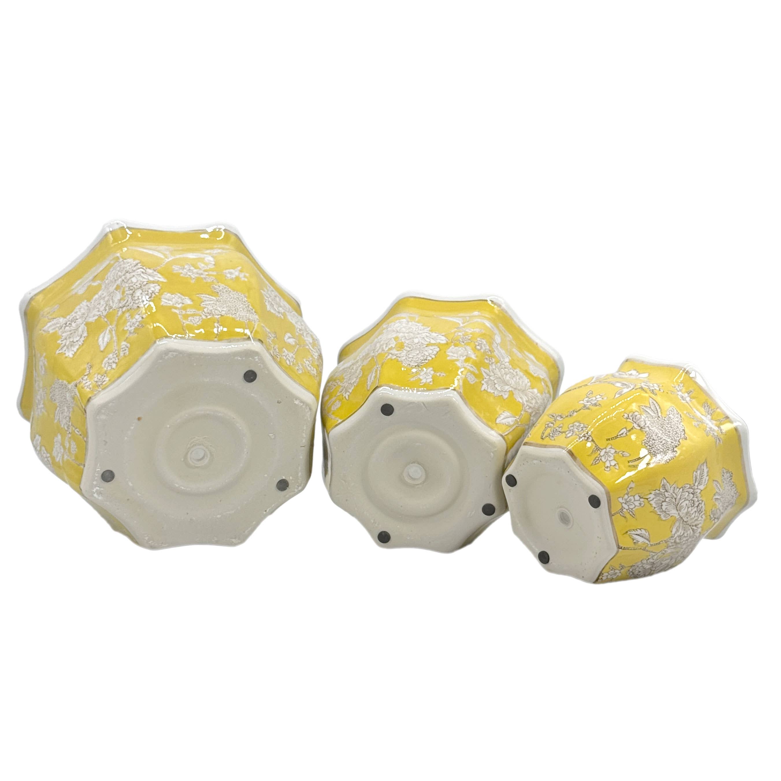 Galt International Company - Wholesale Plantenpot - Set van 3 - 7,5"/10"/13" keramische Chinoiserie plantenpotset8