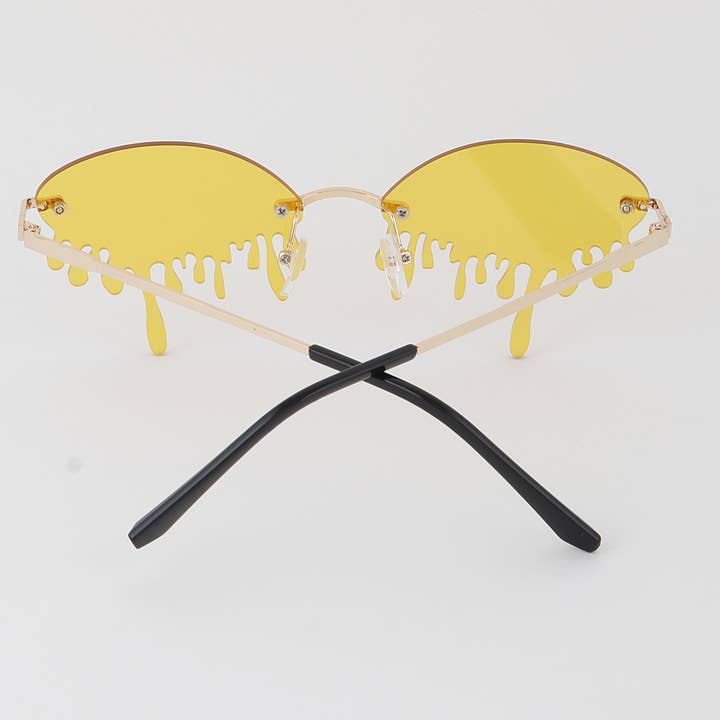 Multicolor Retro Dripping Paint Oval Sunglasses for wholesale on Faire