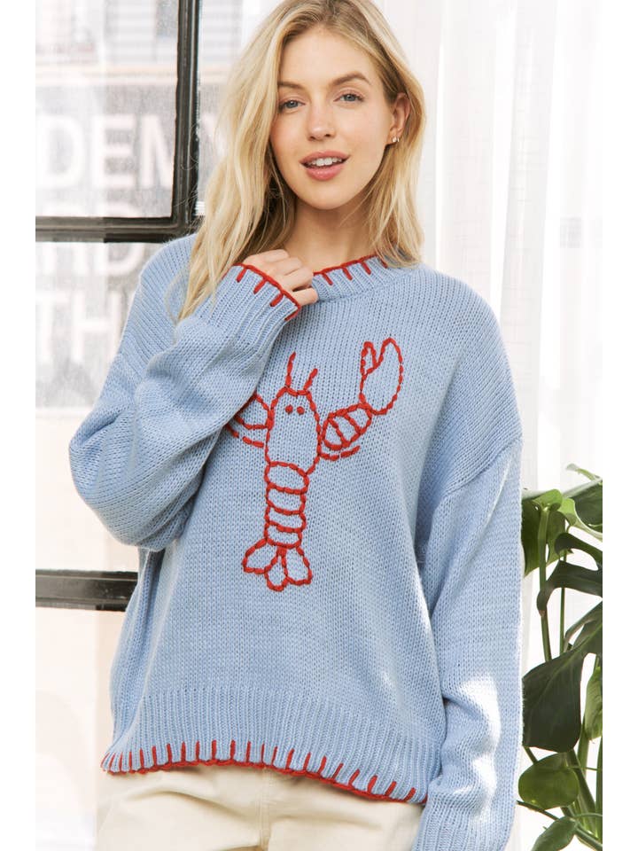 Sweet Generis - Wholesale Knitted jumper – Women′s - MY LOVELY LOBSTER CASUAL PULLOVER SWEATER9