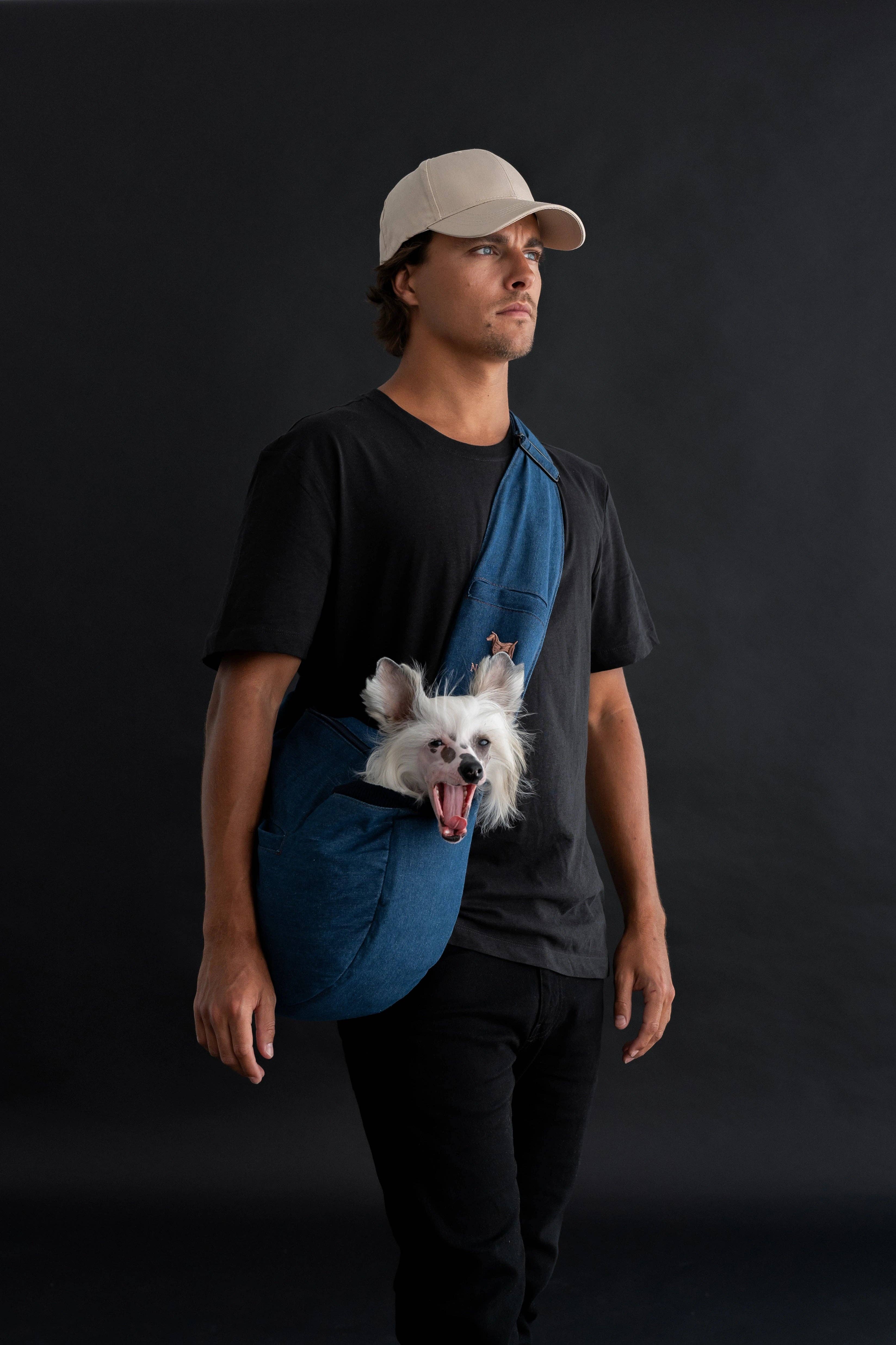 NOAH AND PAW LLC - Wholesale Pet Carrier - Cat/Dog - Premium Denim Pet sling Carrier 3x Safety3