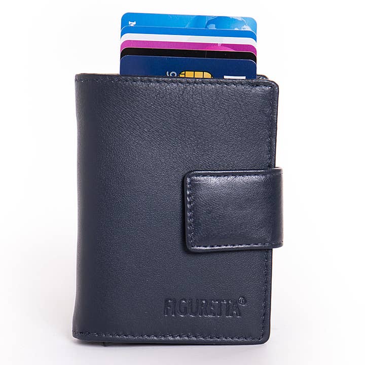 Figuretta slimme portemonnee van navy blauwe nappa leder voor wholesale door Figuretta