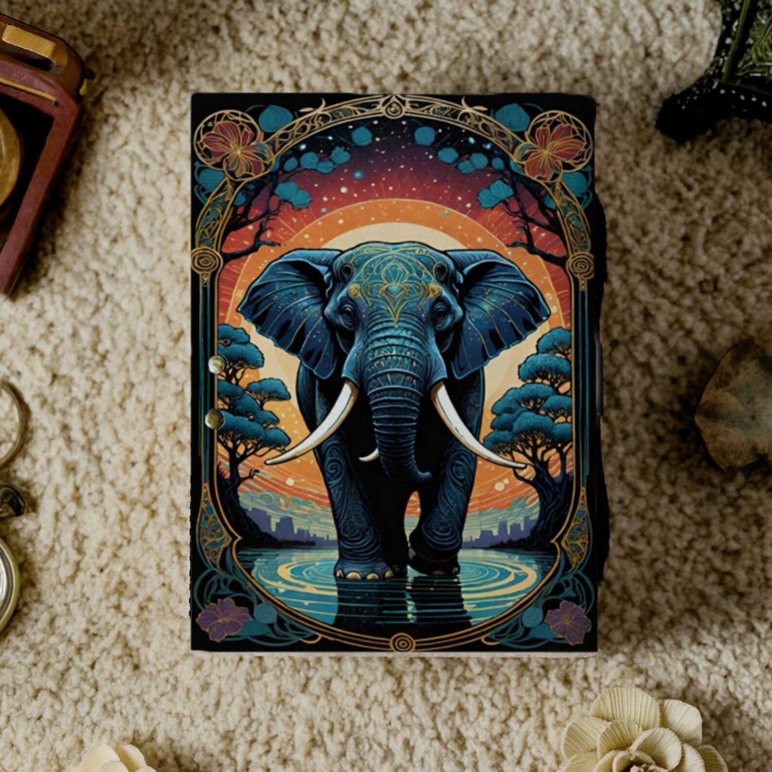 MNM HANDICRAFTS - Wholesale Journal/Diary - Handmade Leather Journal, Elephant Notebook, Safari Wildlife1