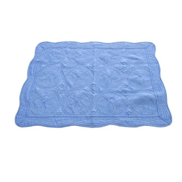 Heirloom Baby Quilt BLUE for wholesale by Creatively Cheryl