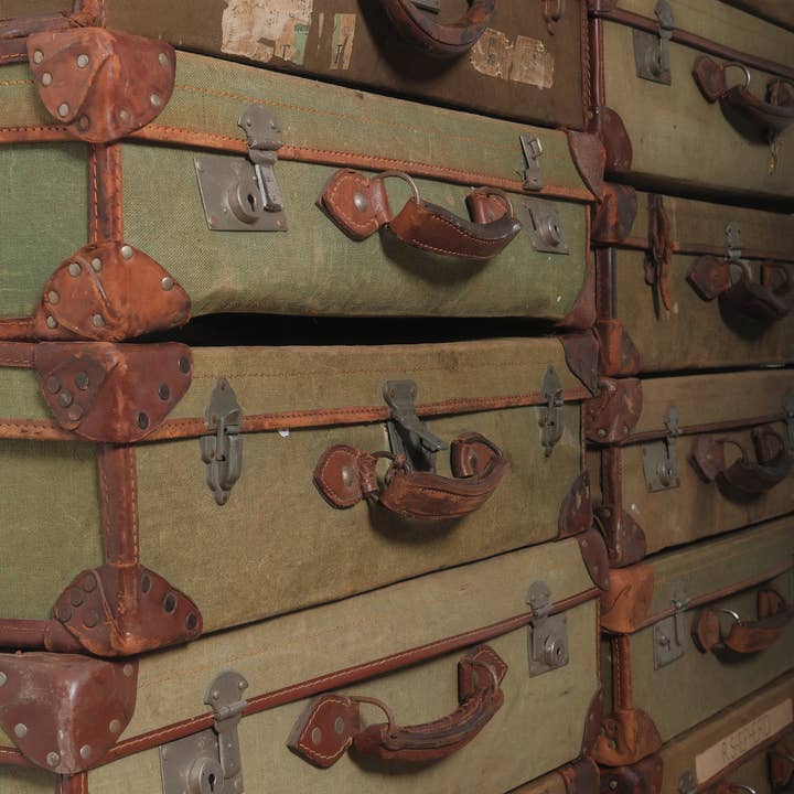 Golden Oldies Antiques - Wholesale Luggage - Vintage British Military Canvas Suitcase3