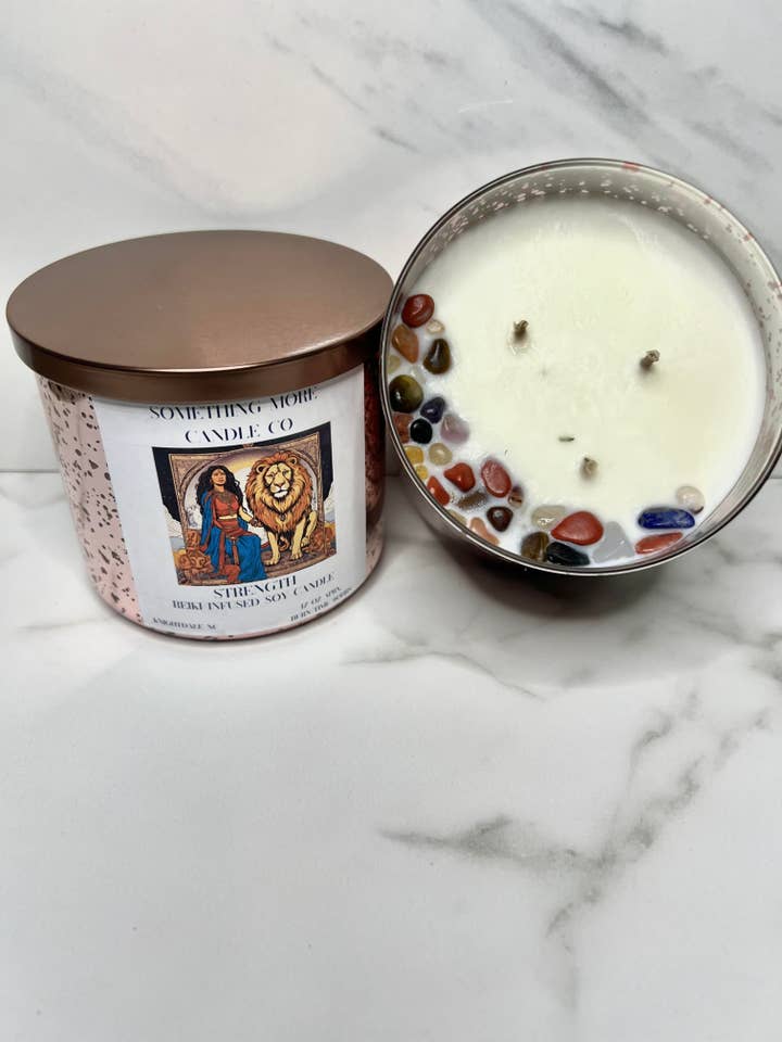 Strength Tarot Candle for wholesale by Something More Candle Co.