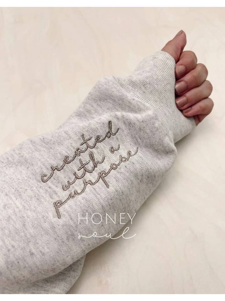 Honey Soul LLC - Wholesale Sweatshirt – Women's - Created With A Purpose Embroidered Sweatshirt7