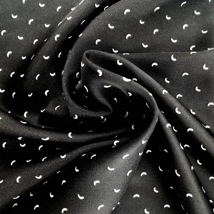 Black & Ivory Satin Fabric 57/58" for Bridal Dresses for wholesale by Radyan Fabrics