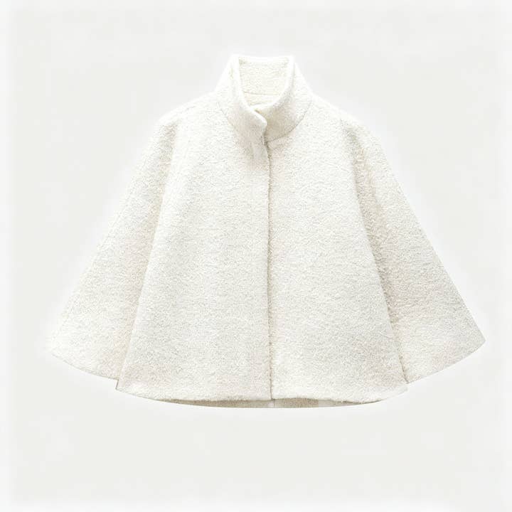 Manteau cape à col montant uni et tendance pour la vente par Lily Clothing