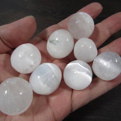 Selenite 25 mm Tumbled Stone for wholesale by Keystone Crystals