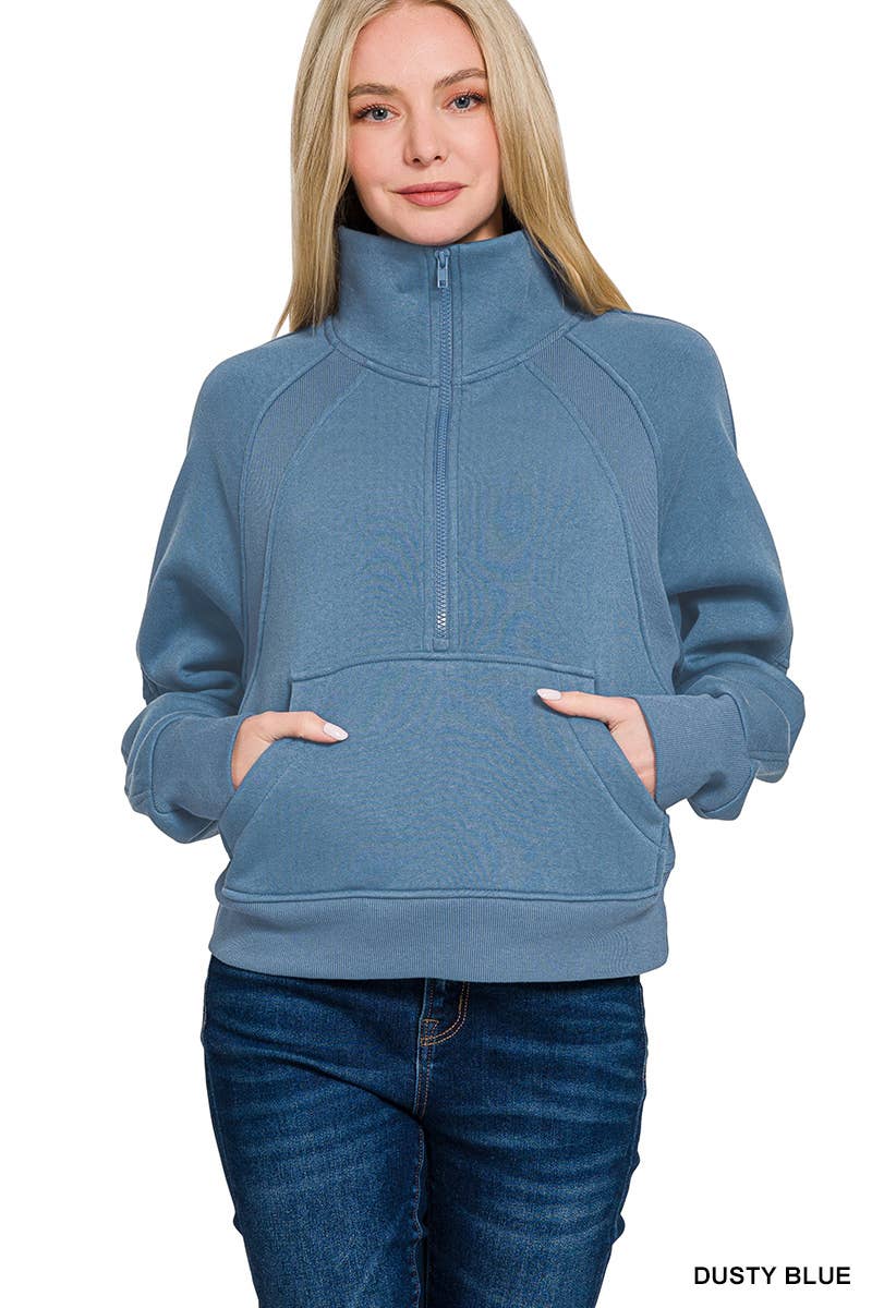 42POPS - Wholesale Sweatshirt - Women's - `.Half Zip Cropped Pullover8