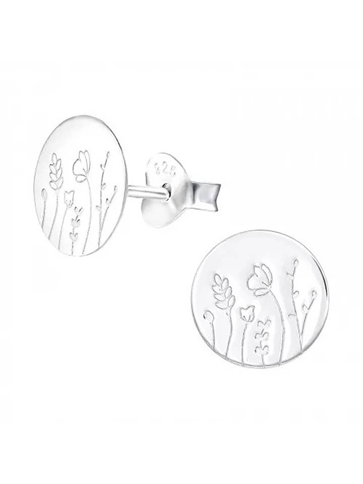 Sterling Silver Laser Cut Flower Stud Earrings - SS for wholesale by Zoey Simmons