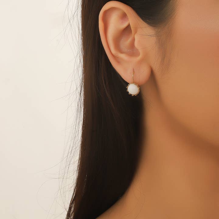 24BOA122 Sleeper-Ohrringe aus Edelstahl für den Großhandel von Blossom bijoux