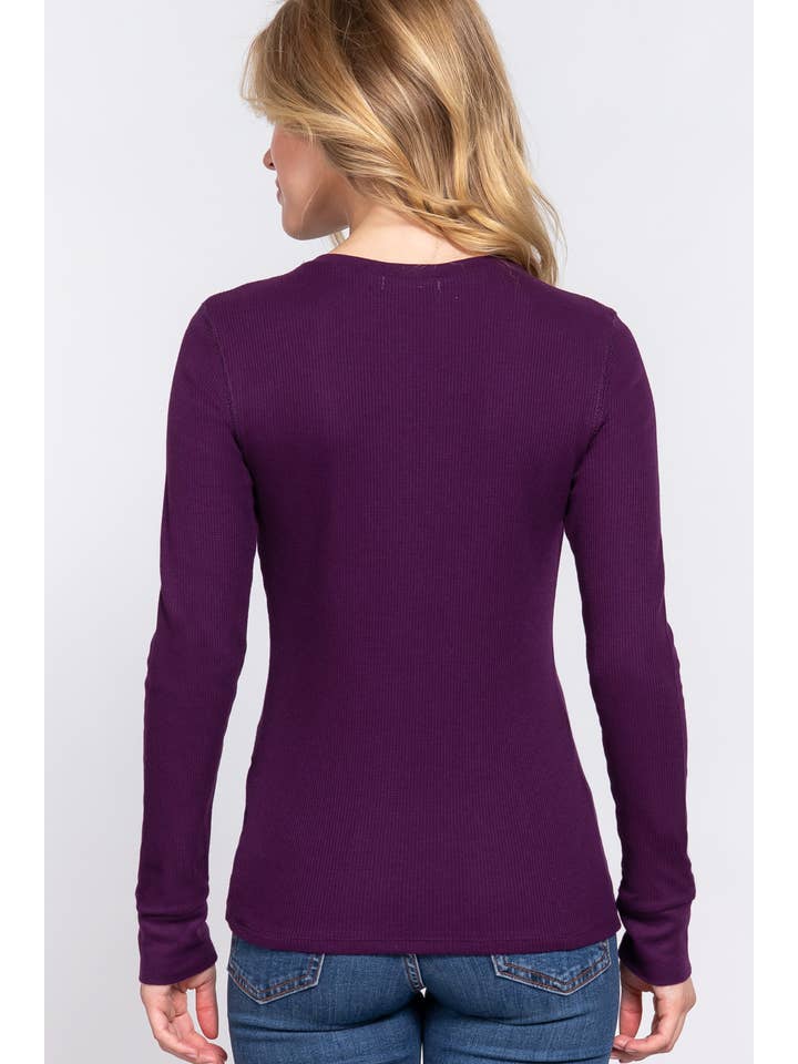 Vanilla Monkey - Wholesale Knit Top - Women's - Long Sleeve Henley Thermal Knit Top27