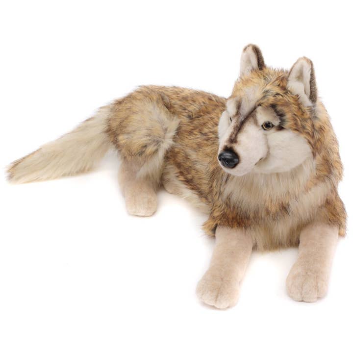 Uni Toys - Wholesale Stuffed/Plush Toy - Kids & Baby - Wolf lying down - 100 cm (length) - cuddly/plush toy