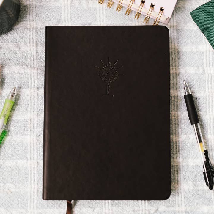 Elisa M Torres - Artist & Designer - Wholesale Notebook - Eucharist Notebook - Dark Brown Embossing1