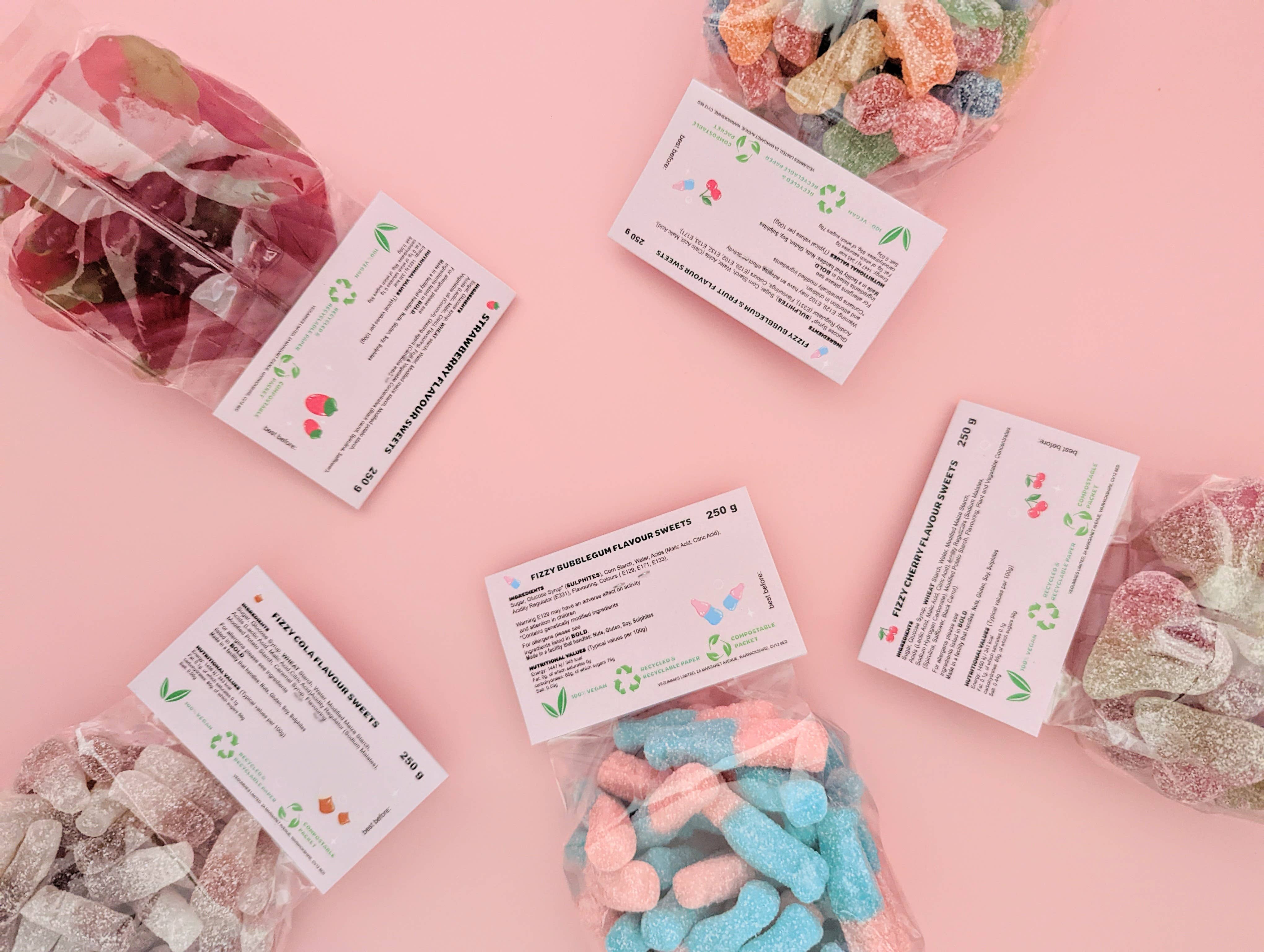 VESWEETIES – wholesale Gummy – Vegan Sweet Display Bags (250g)5