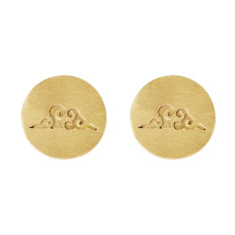 Flöde Utskurna Manschettknappar, 22k Guldpläterade, Handgjorda för wholesale av Né Nepal