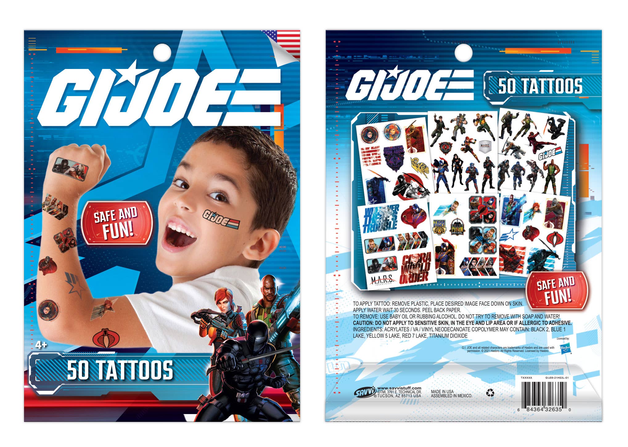 Savvi - Wholesale Temporary Tattoo - Kids - GI Joe - Tattoo Pouch - LP33462.AA-010