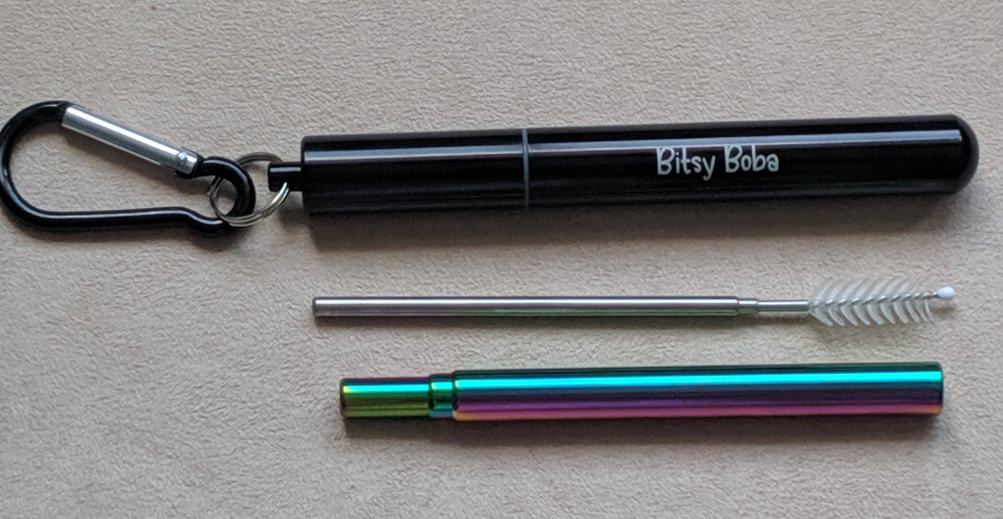 Bitsy Boba - Wholesale Drinking Straw - Reusable Straw Set | Telescopic Stainless Steel Straw Set2