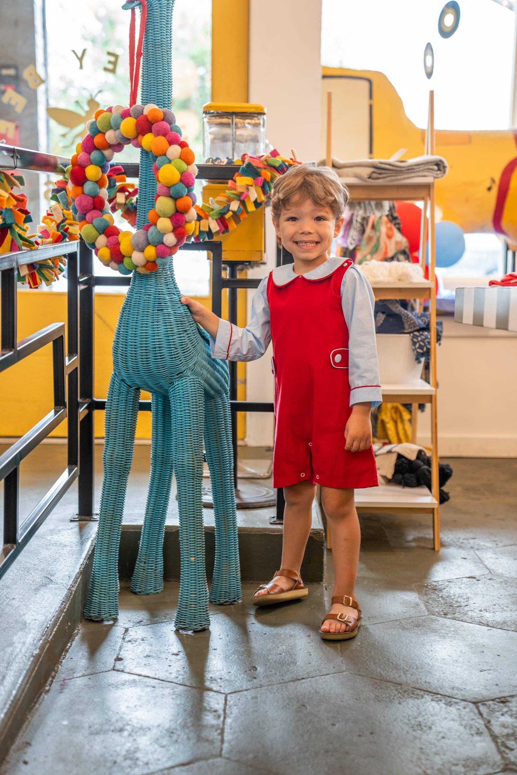 The Oaks Apparel Company - Wholesale Jumpsuit - Baby - Charles Blue & Red Jon Jon2