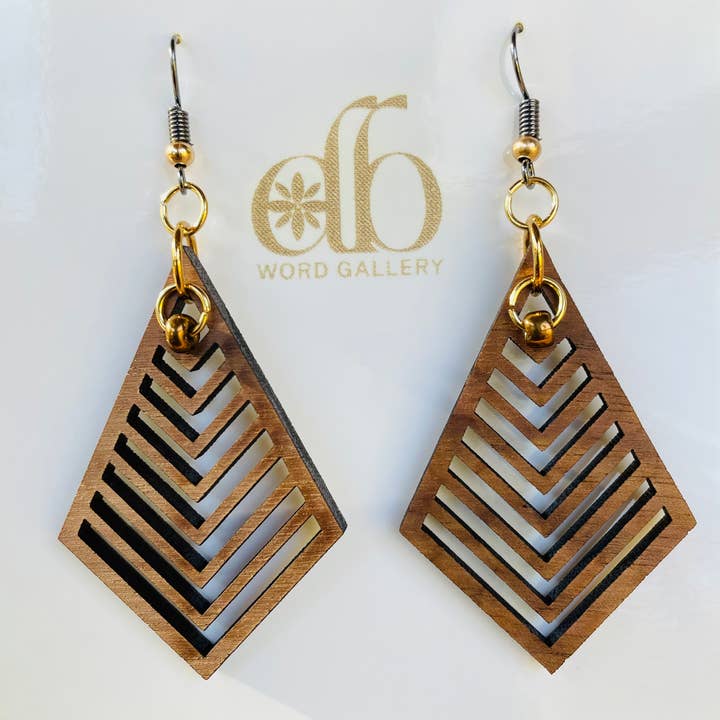 Dangle Wood Earrings for wholesale by DB Word Gallery