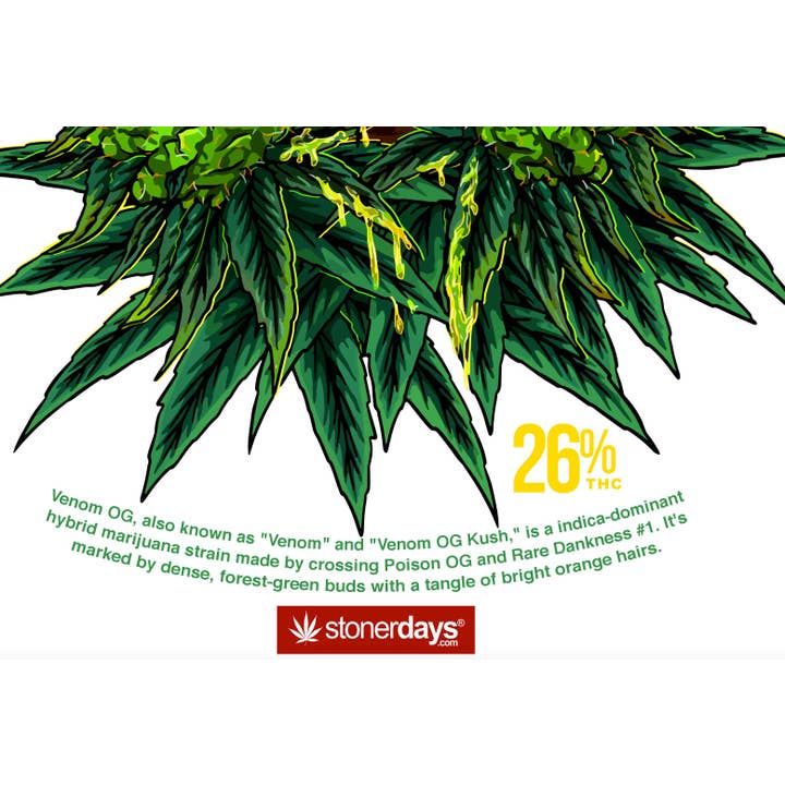 StonerDays Apparel - Wholesale Screen Printed T-Shirt - Men's - Venom OG White Tee7