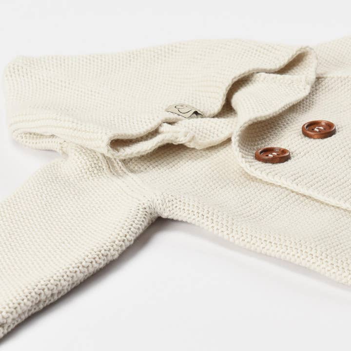 Cream Double Breasted Hooded Baby and Kids Cardigan for wholesale on Faire3