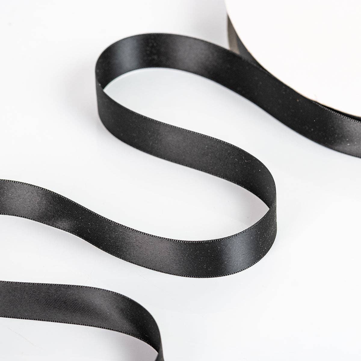 Little Ribbon Shop - Wholesale Ribbon - Gift Wrapping - Black 06 Double Faced Satin Ribbon 100-Yard Roll1