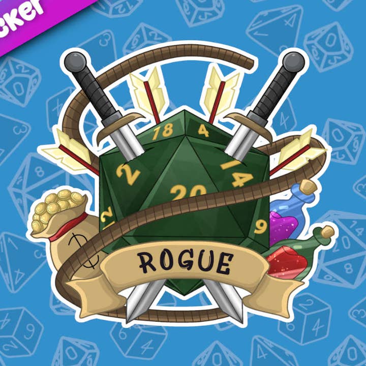 Pegatina Rogue- Class Dice para venta al por mayor de Mega Kawaii Cuties