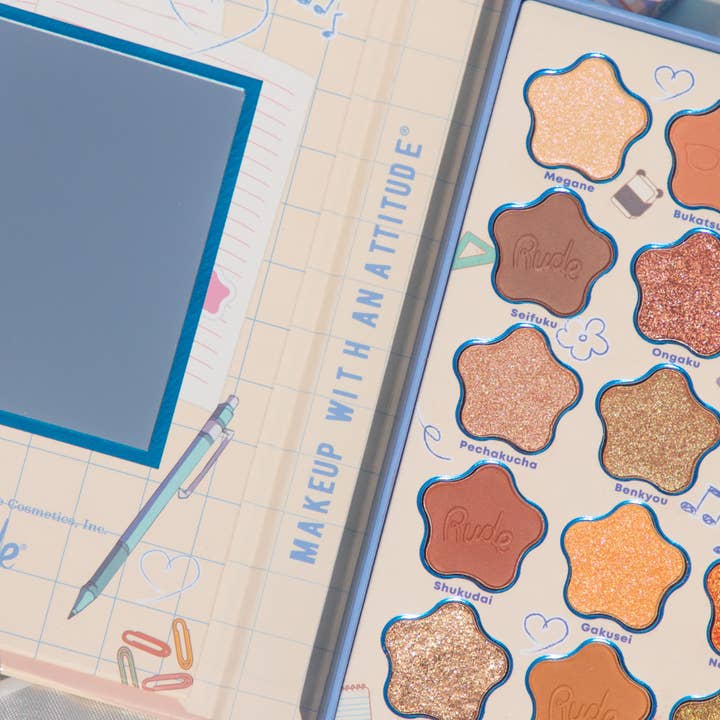 Rude Cosmetics - Wholesale Eyeshadow Palette - Chibi Manga Collection Palette - A Day in Attitude Academia