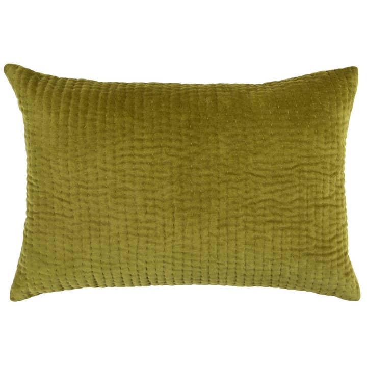 Haze Embroidered Cushion Olive for wholesale on Faire1