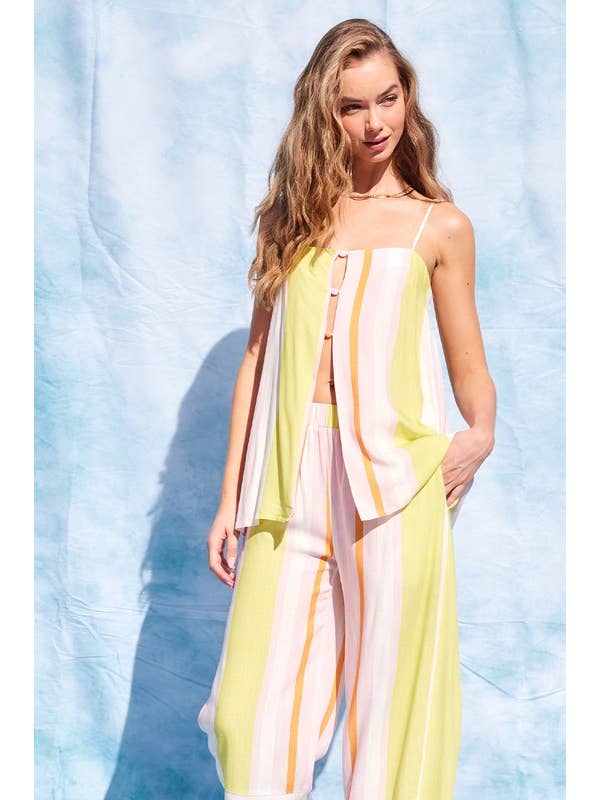 Multi Striped Top And Pants Set for wholesale on Faire4