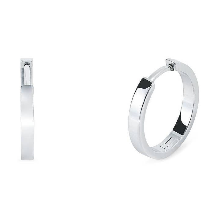 GRANDES CRÉOLES À SECTION CARRÉE pour la vente par Argent Basic