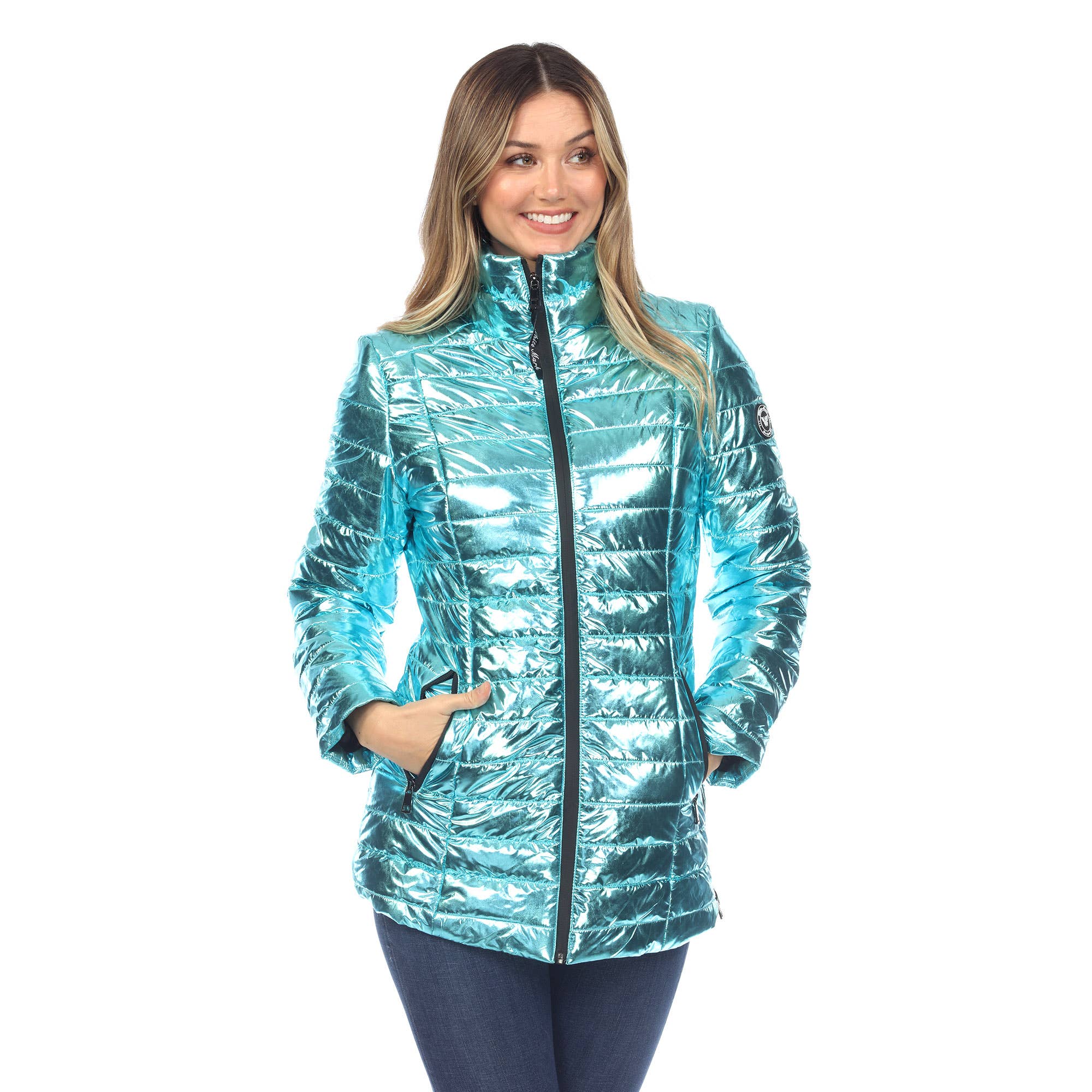 WHITE MARK - Wholesale Puffer Jacket - Women's - Women's Metallic Puffer Coat4