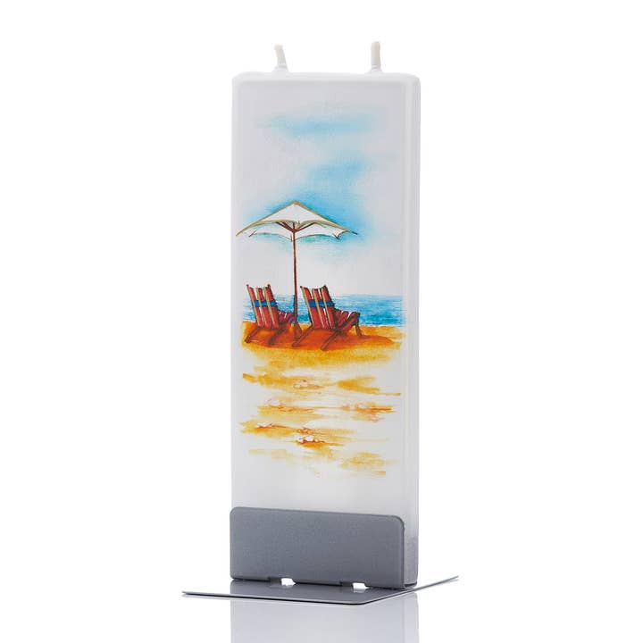 Flat Handmade Candle-Two Chairs and Umbrella for wholesale by Flatyz Candles