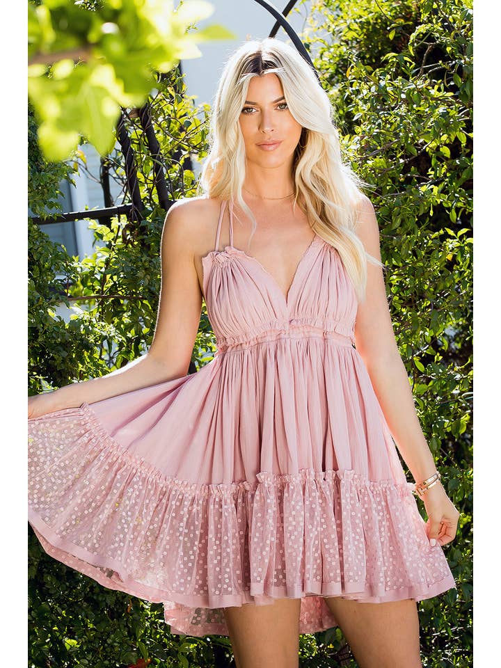 Sweet Lovely by Jen - Wholesale Dress - Women's - HALTER OPEN BACK BILLOWY MINI DRESS22