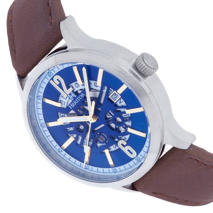Heritor Automatic – Relógio de pulso - Homem por atacado – Relógio Heritor Automatic Dayne Semi-skeleton com Pulseira de Couro11
