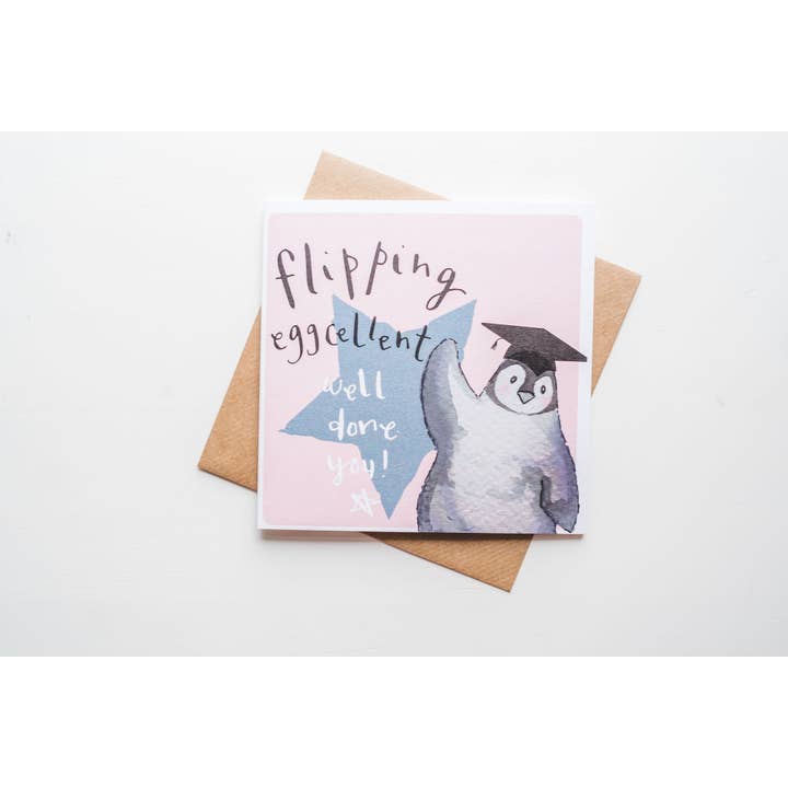Graduation kort med en pingvin i en murbruk ombord! för wholesale av Hanxmade