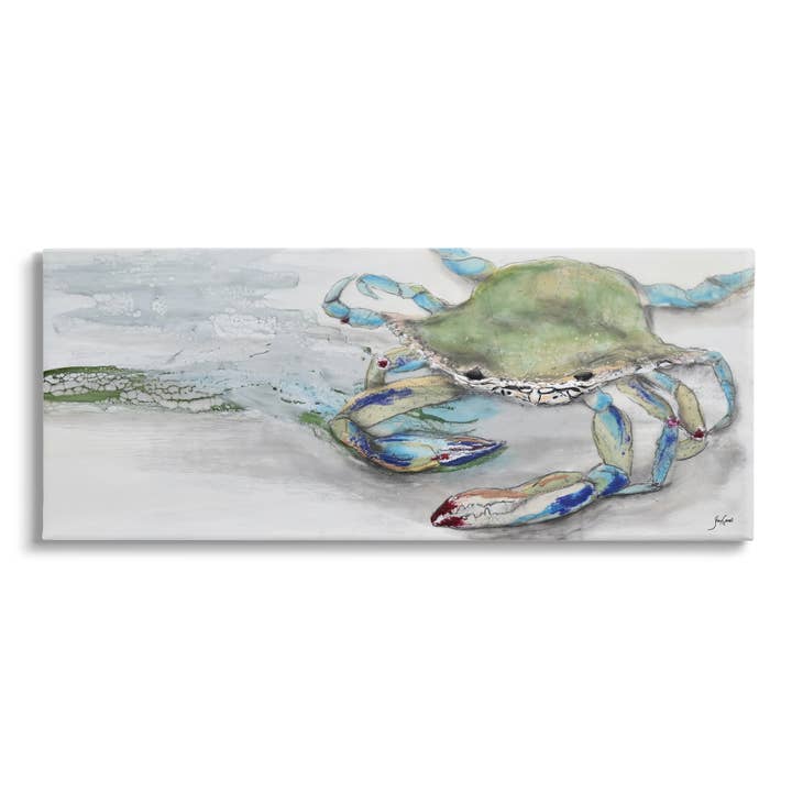 Abstract Green Crab Watercolor Canvas Art for wholesale by Stupell Industries