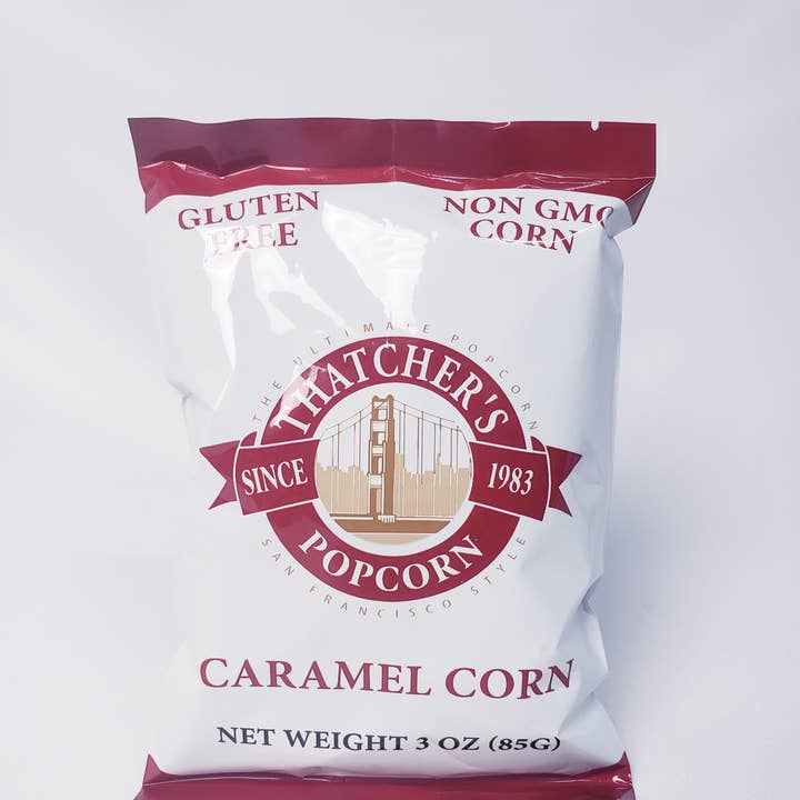 Thatcher's Gourmet Popcorn - Wholesale Popcorn - 3oz Caramel Corn Snack Pack Popcorn