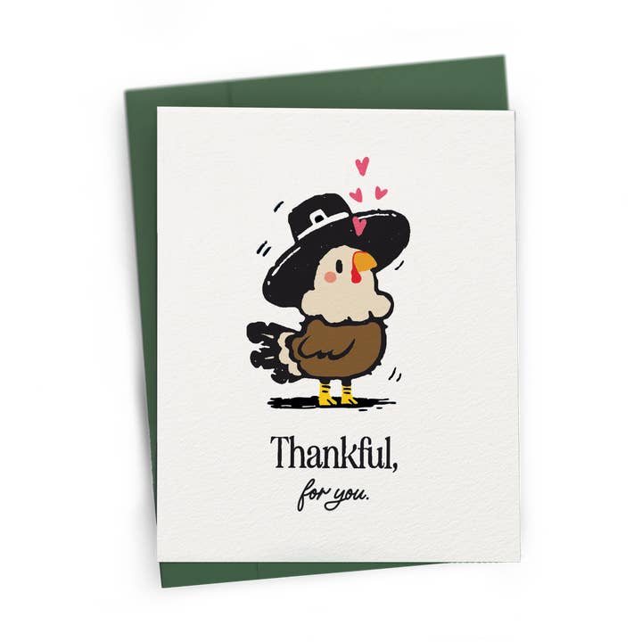 Sød Kawaii Thanksgiving-kort - A2 Sjovt Kort for engroshandel hos Petty Paper Studio