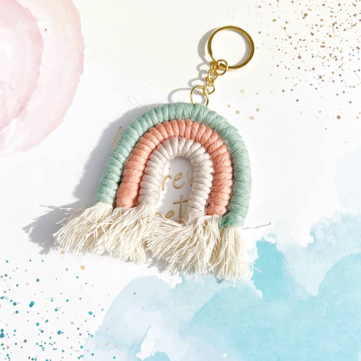 Gypsy Soul - Wholesale Keychain – Women's - Macaron Rainbow Macrame Boho Keychain - Assortment 24 Pcs10